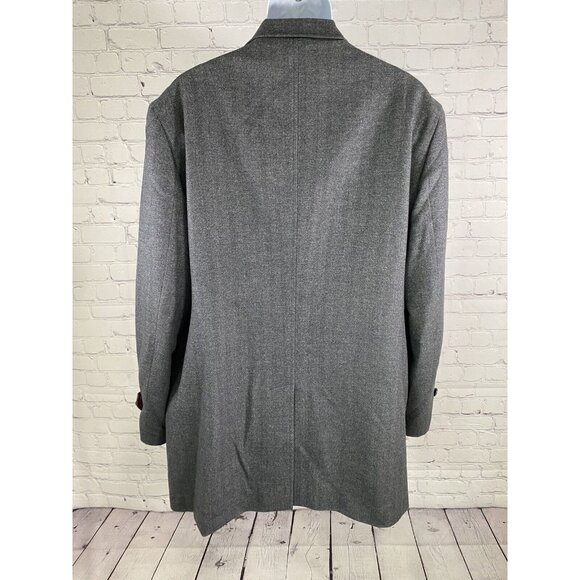 Paul Betenly Lanificio Filarte 100% Wool Gray Herringbone Jacket Coat 46R - Picture 2 of 11